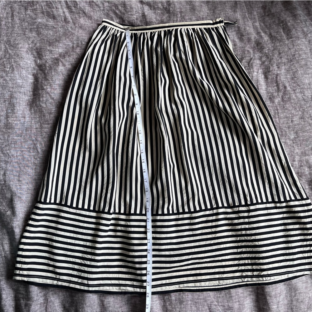 Vintage French Silk Striped skirt 8/S-M (27 waist)